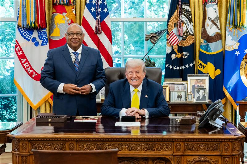 President Trump Meets With Chairman Of The Tunica-Biloxi Tribe Of Louisiana Marshall Pierite