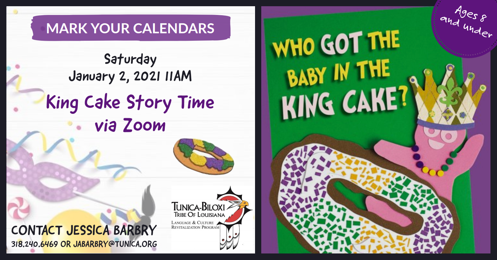 King Cake Story Time Event Tunica Biloxi Tribe of Louisiana